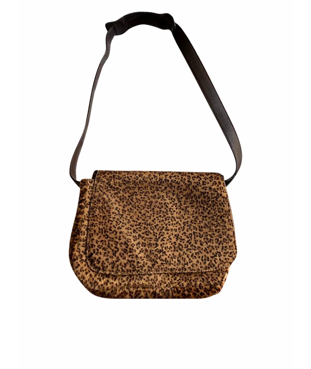 BOTTEGA VENETA Коричневая меховая сумка через плечо, фото 1