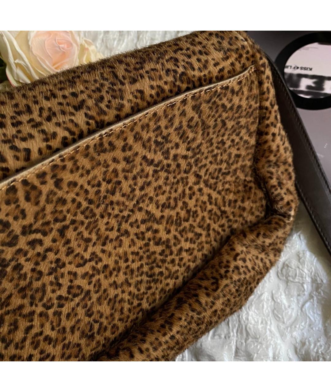 BOTTEGA VENETA Коричневая меховая сумка через плечо, фото 6