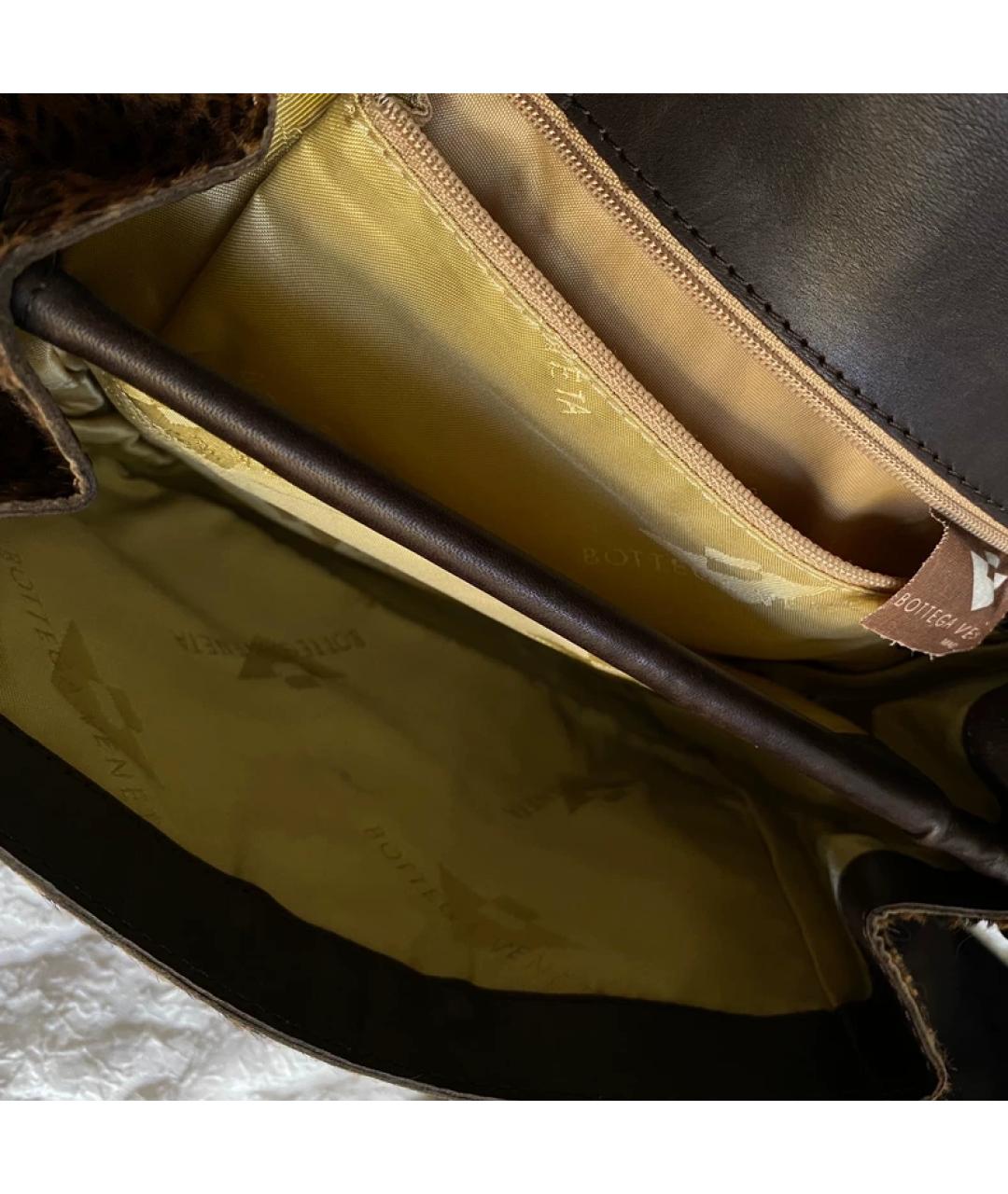 BOTTEGA VENETA Коричневая меховая сумка через плечо, фото 2