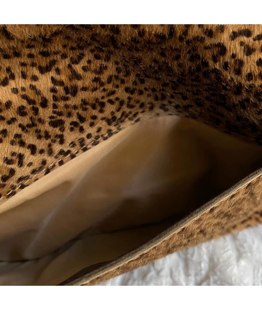 BOTTEGA VENETA Коричневая меховая сумка через плечо, фото 7