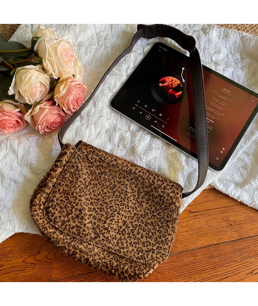 BOTTEGA VENETA Коричневая меховая сумка через плечо, фото 8