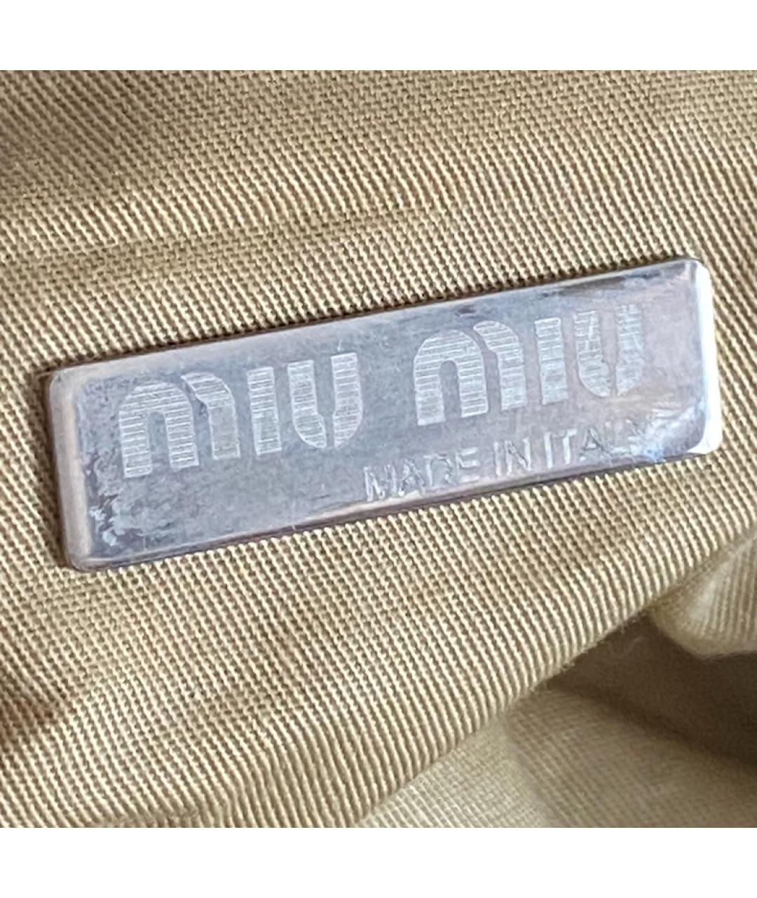 MIU MIU Бежевая кожаная сумка через плечо, фото 3