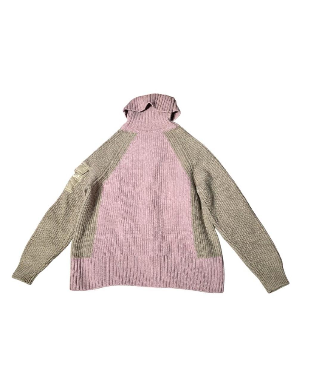 MONCLER Розовый шерстяной джемпер / свитер, фото 2