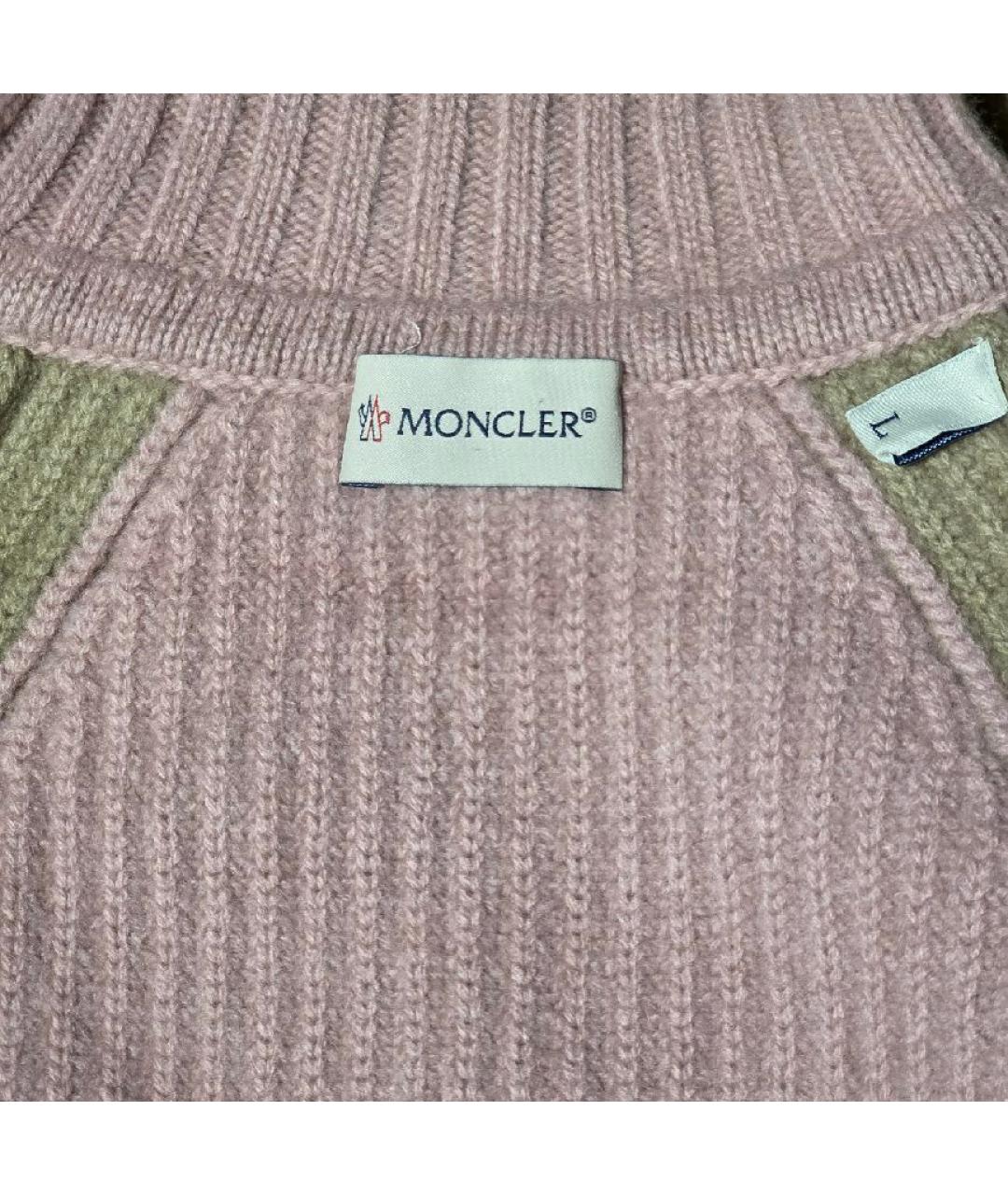 MONCLER Розовый шерстяной джемпер / свитер, фото 3