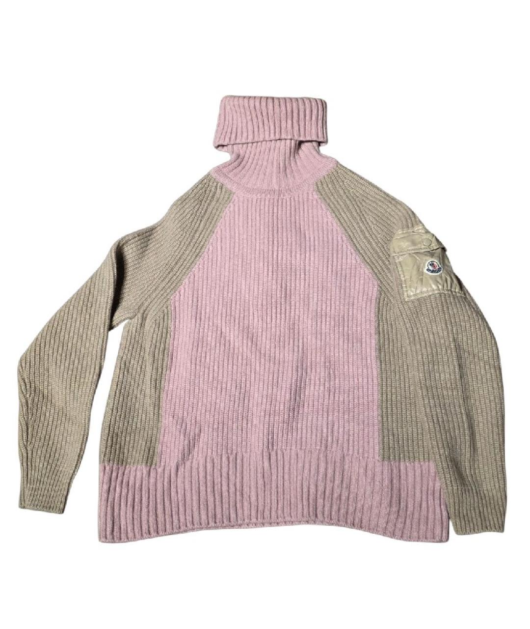 MONCLER Розовый шерстяной джемпер / свитер, фото 1
