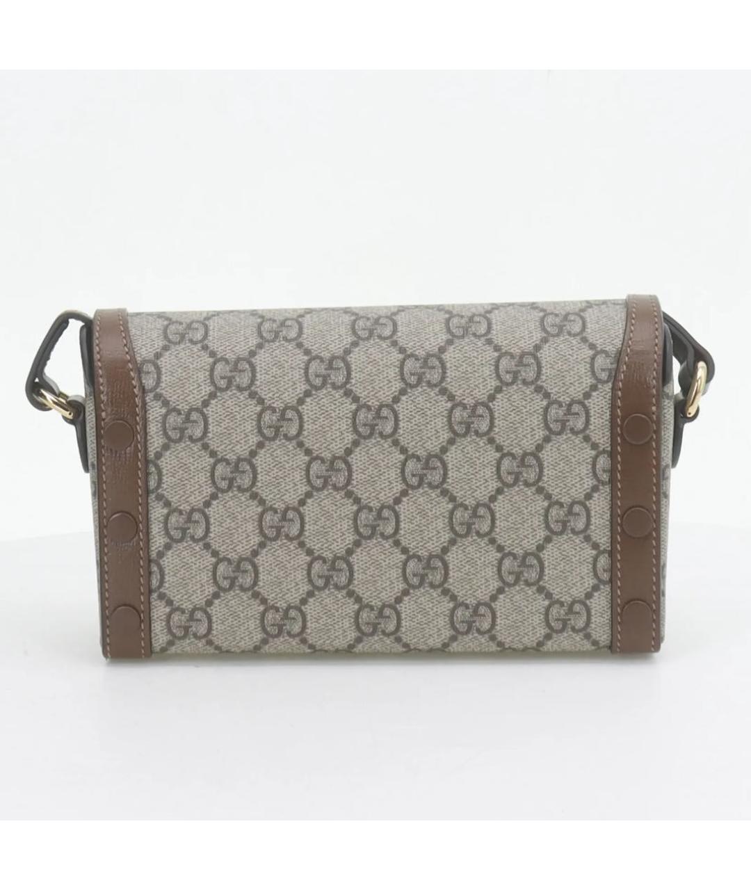 GUCCI Коричневая кожаная сумка через плечо, фото 3