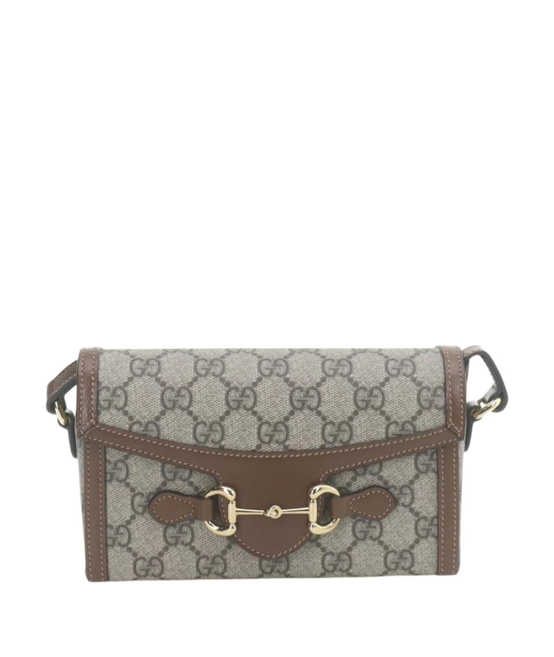 GUCCI Коричневая кожаная сумка через плечо, фото 1