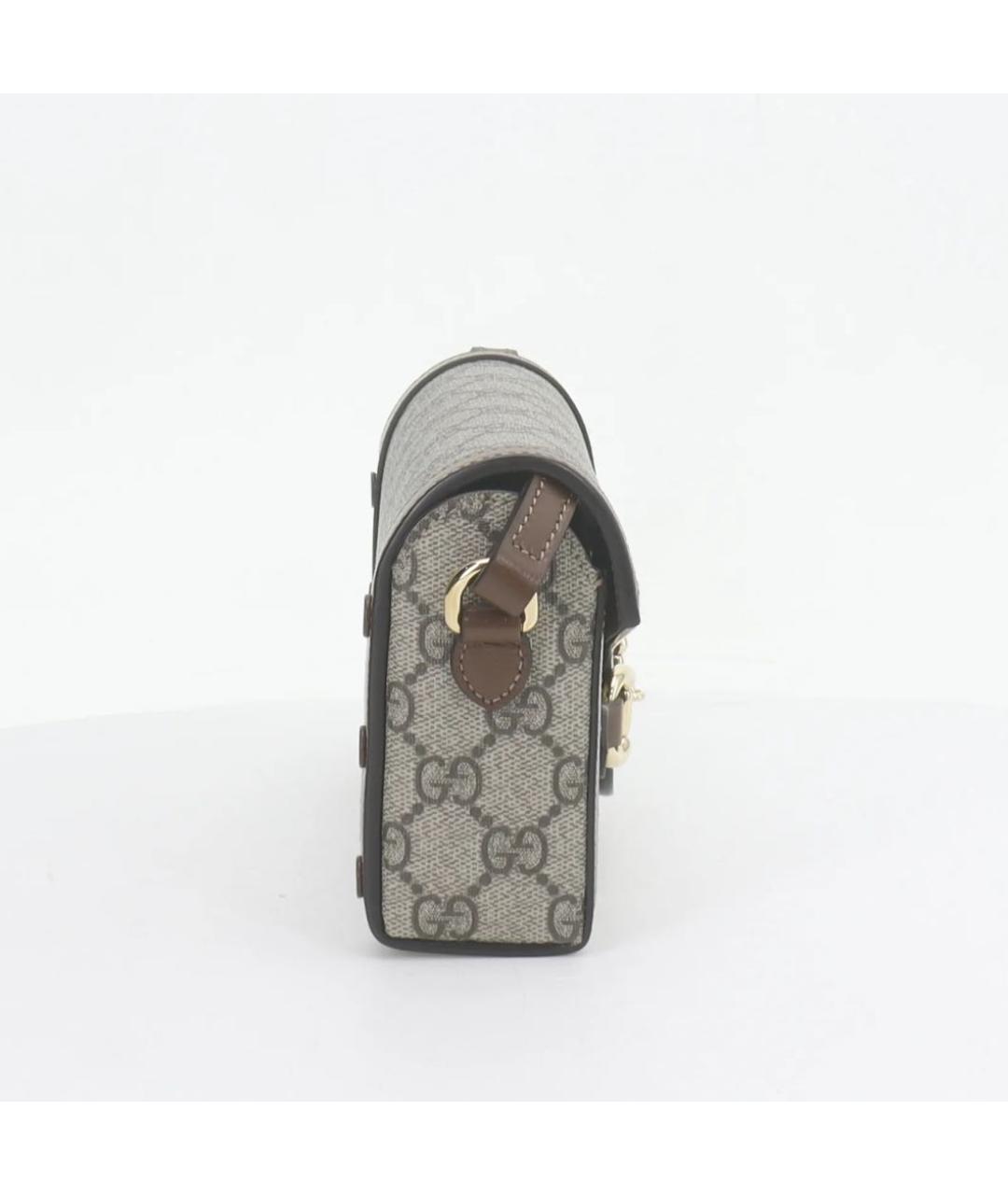 GUCCI Коричневая кожаная сумка через плечо, фото 4