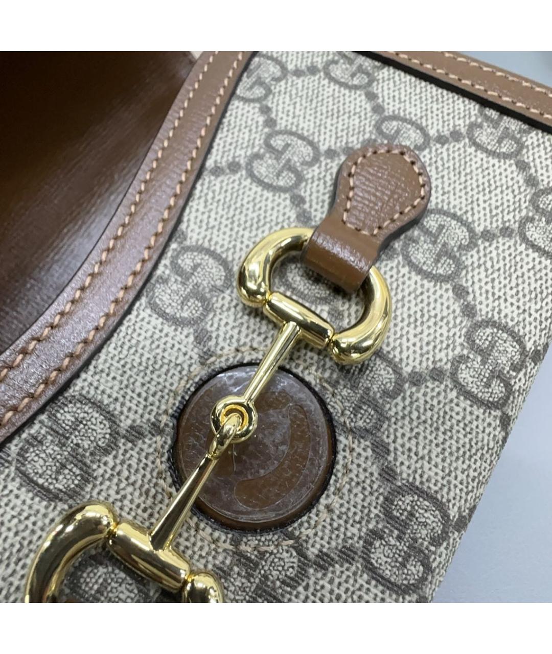 GUCCI Коричневая кожаная сумка через плечо, фото 6