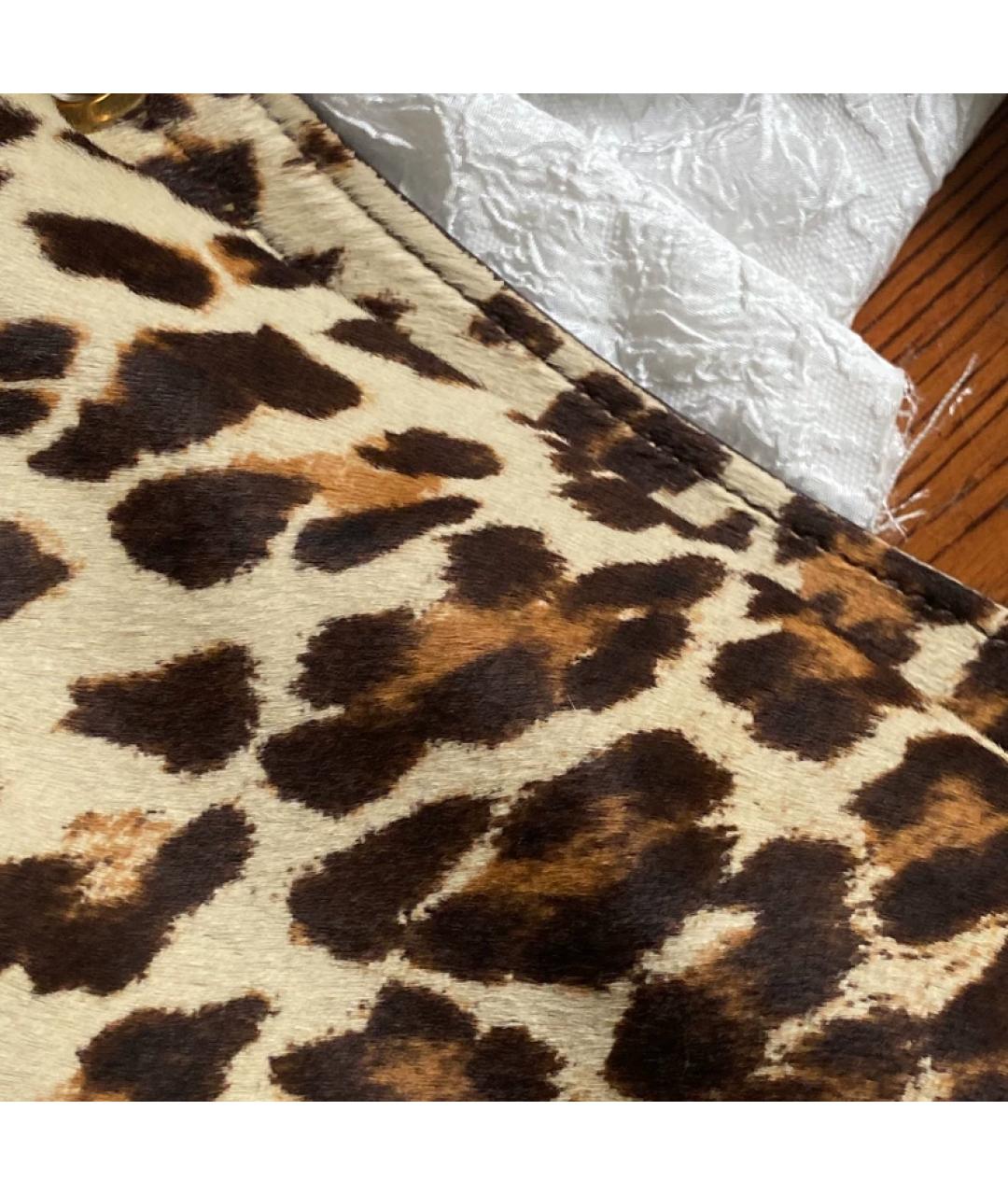 MIU MIU Коричневая меховая сумка с короткими ручками, фото 4