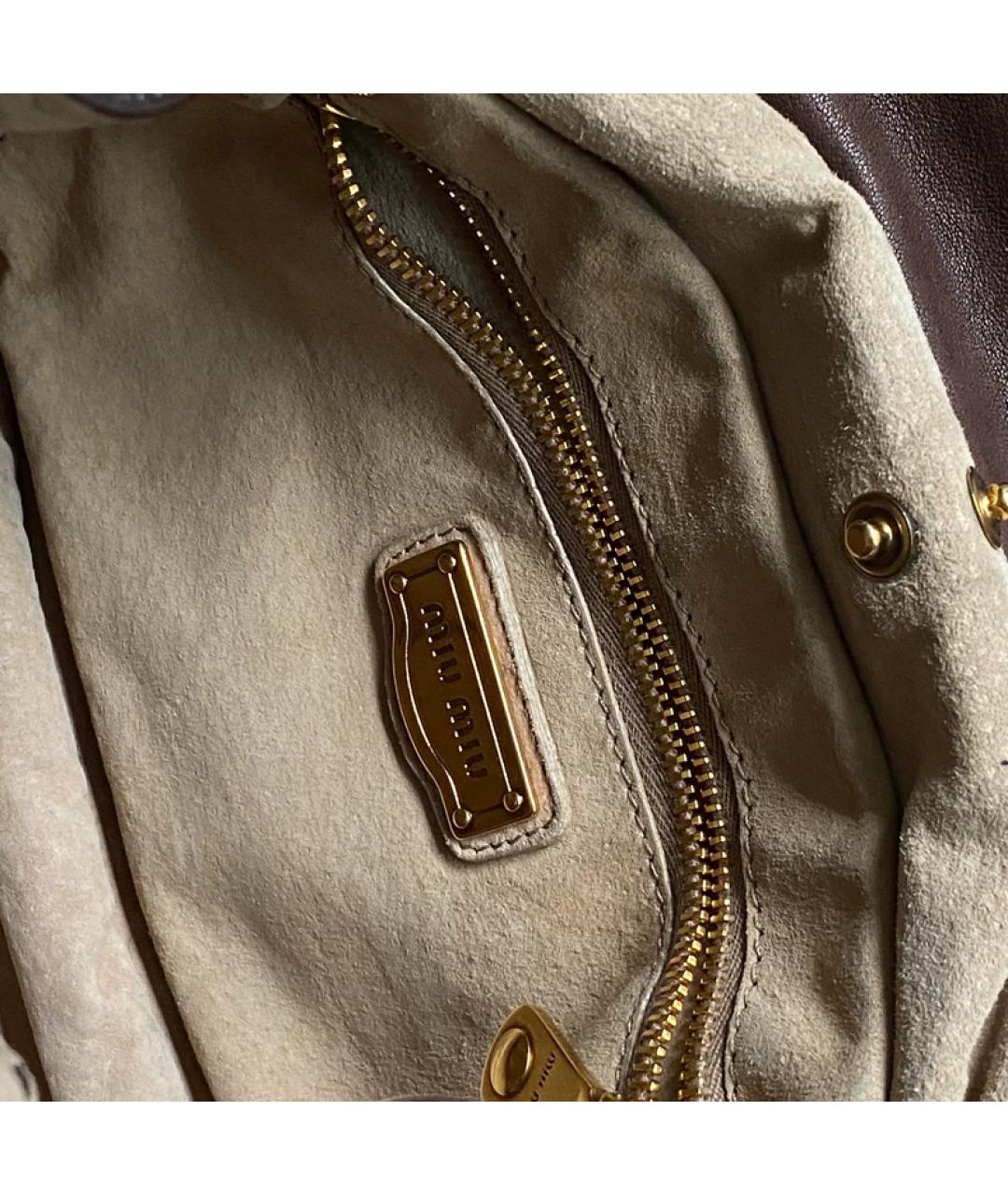 MIU MIU Коричневая меховая сумка с короткими ручками, фото 5