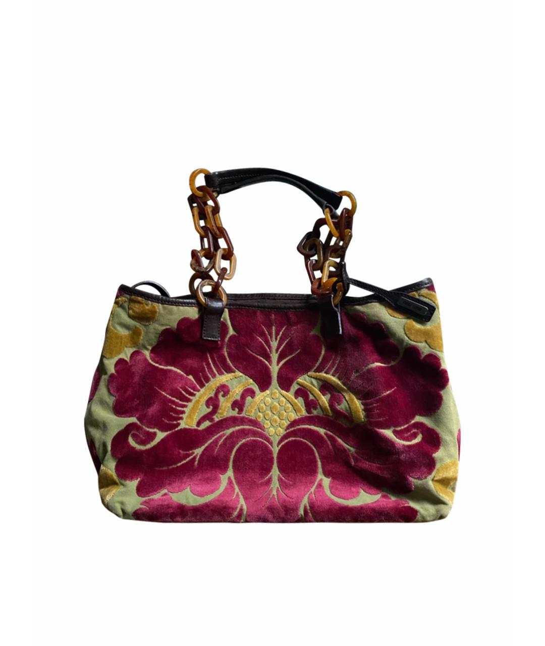 MIU MIU Бордовая бархатная сумка тоут, фото 1