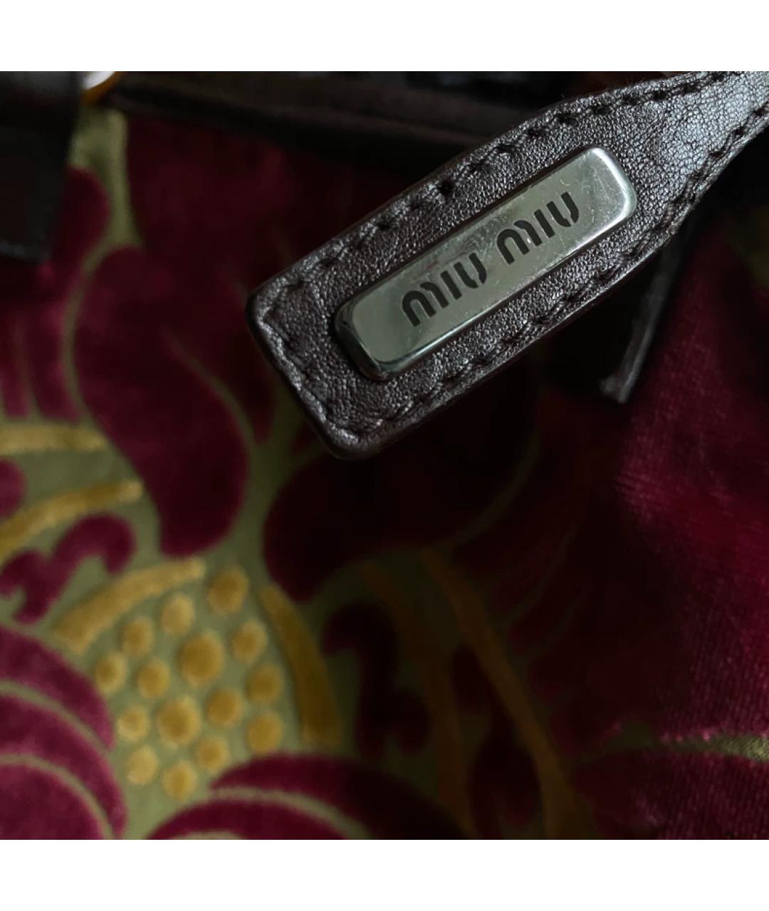 MIU MIU Бордовая бархатная сумка тоут, фото 6