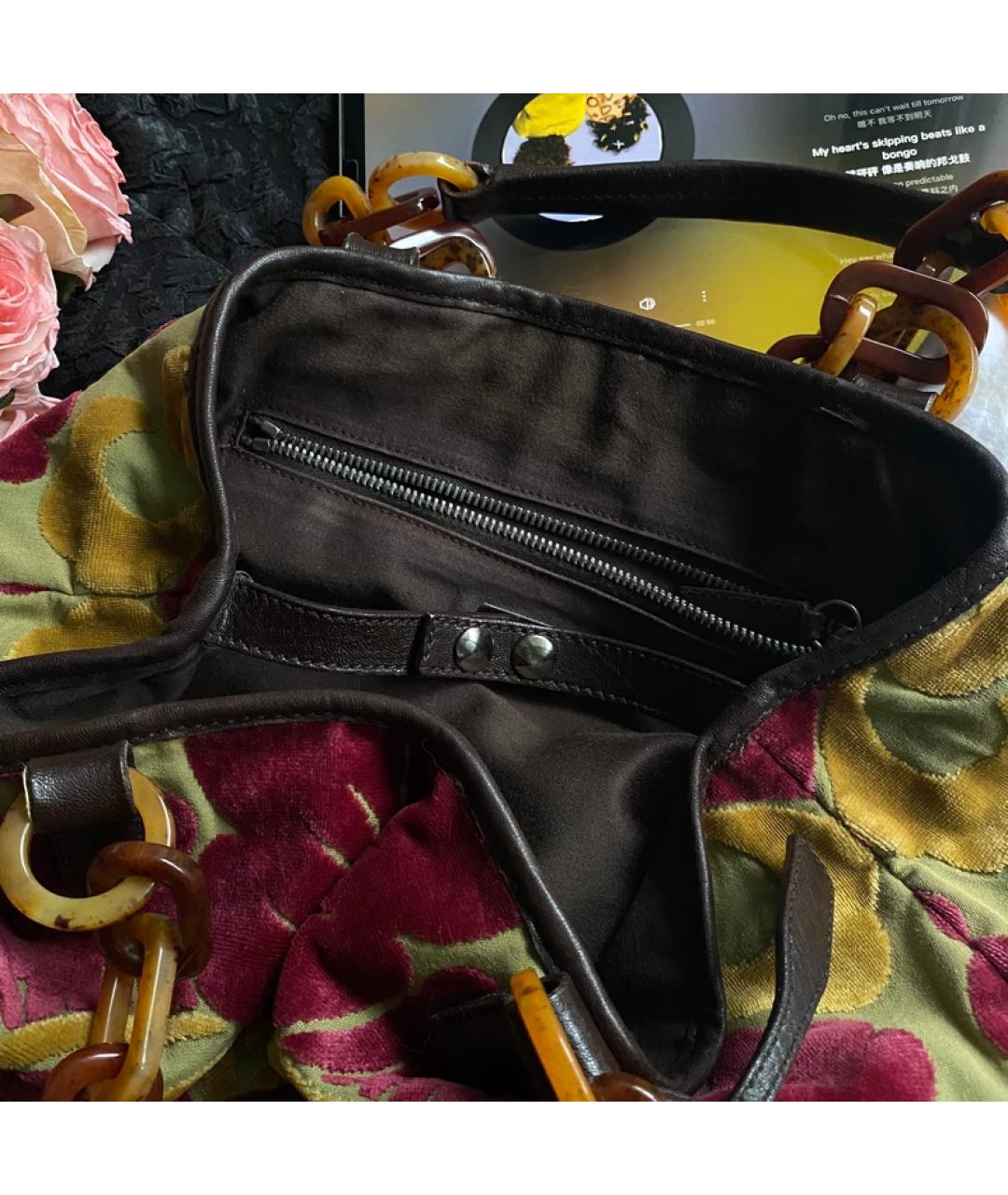 MIU MIU Бордовая бархатная сумка тоут, фото 7