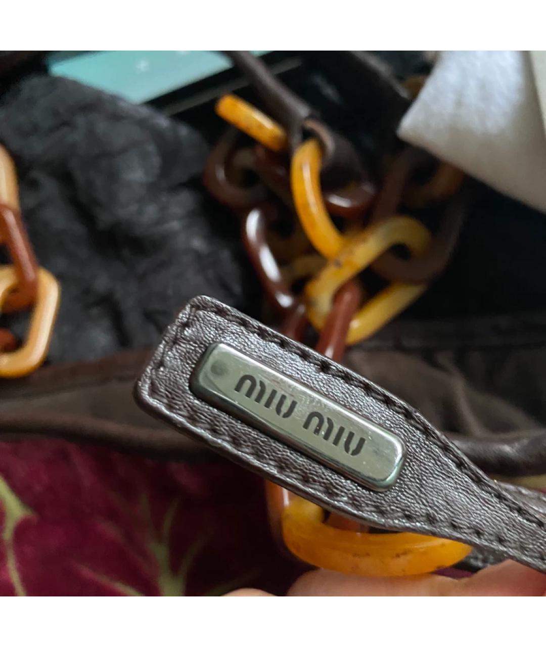 MIU MIU Бордовая бархатная сумка тоут, фото 5