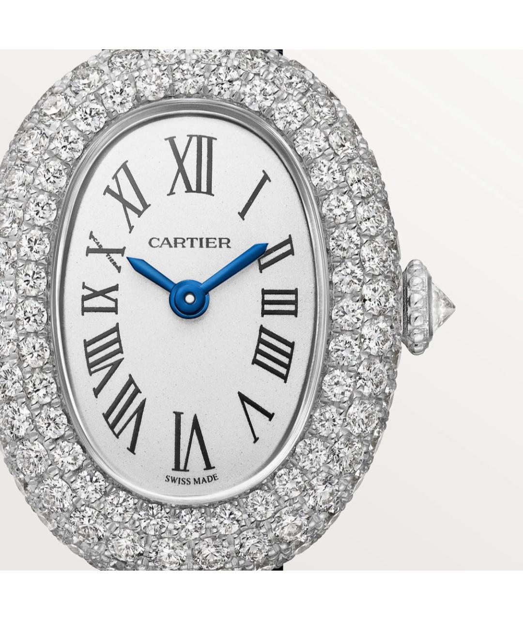 CARTIER Темно-синие часы из белого золота, фото 4