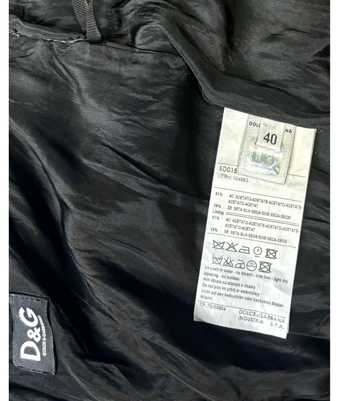 DOLCE&GABBANA Черное шелковое коктейльное платье, фото 4
