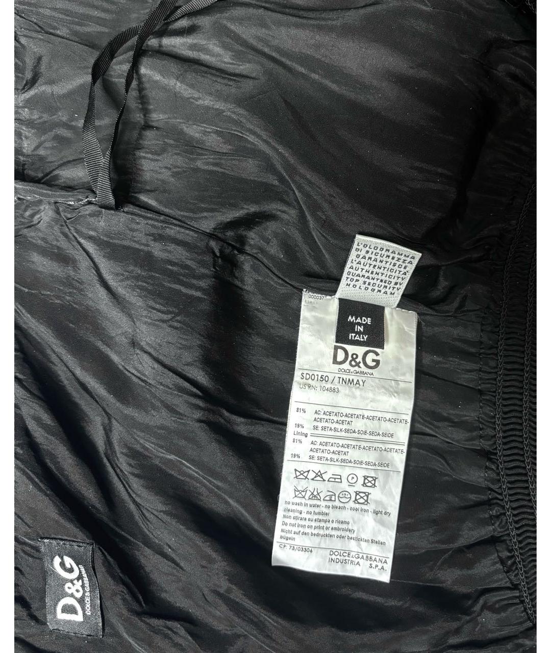 DOLCE&GABBANA Черное шелковое коктейльное платье, фото 3