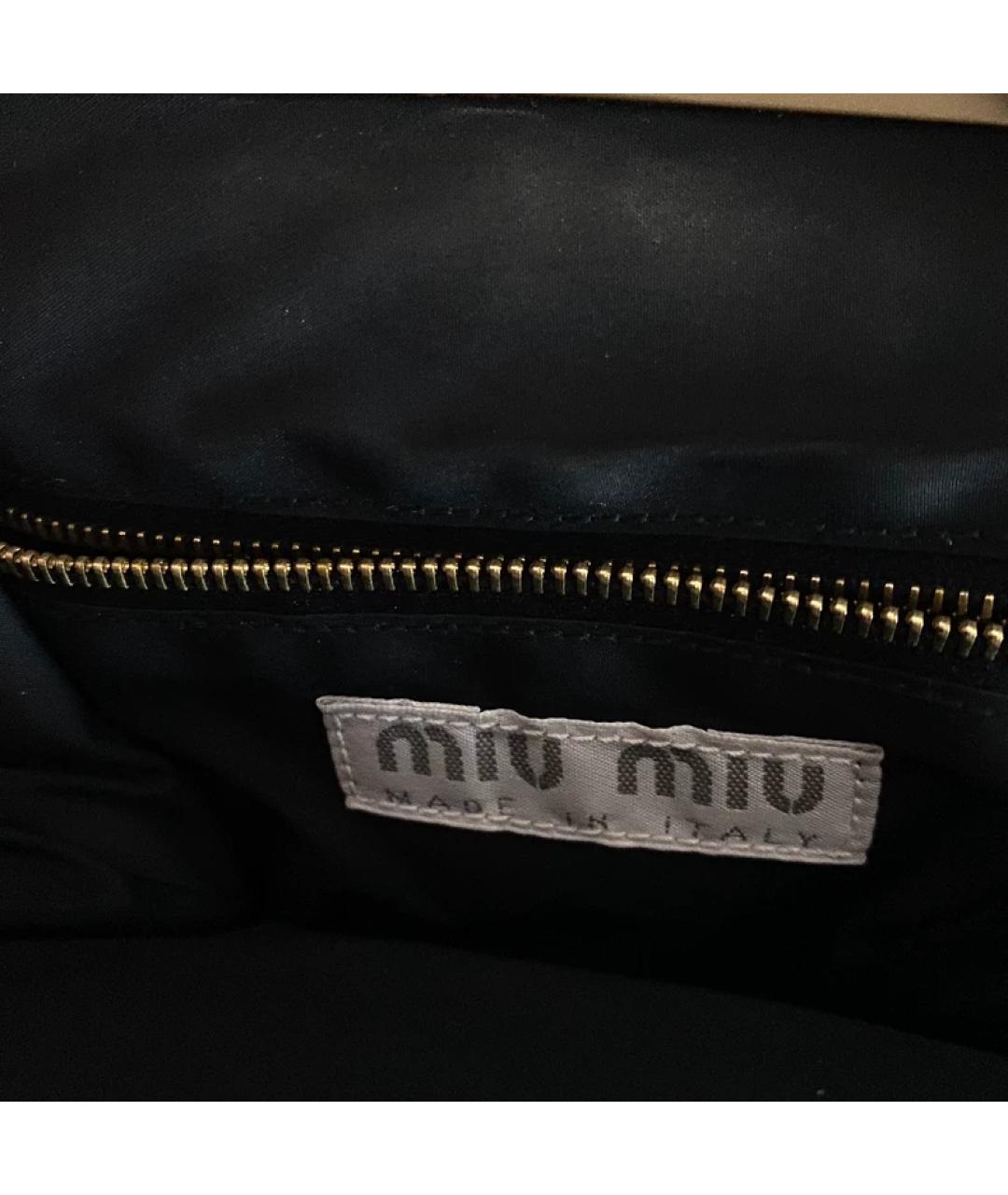 MIU MIU Черная кожаная сумка с короткими ручками, фото 6