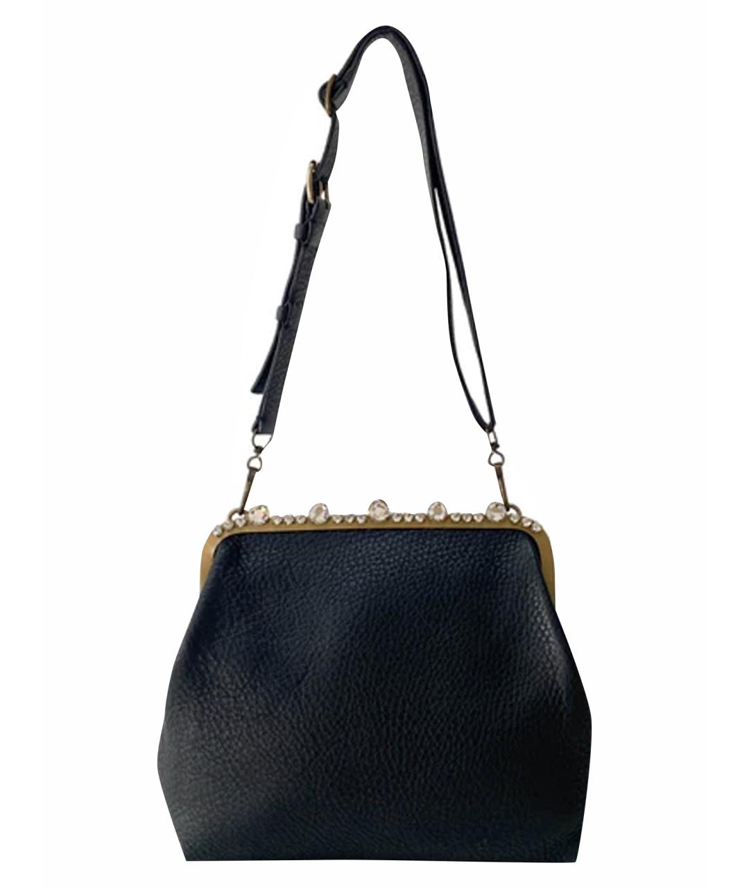 MIU MIU Черная кожаная сумка с короткими ручками, фото 1