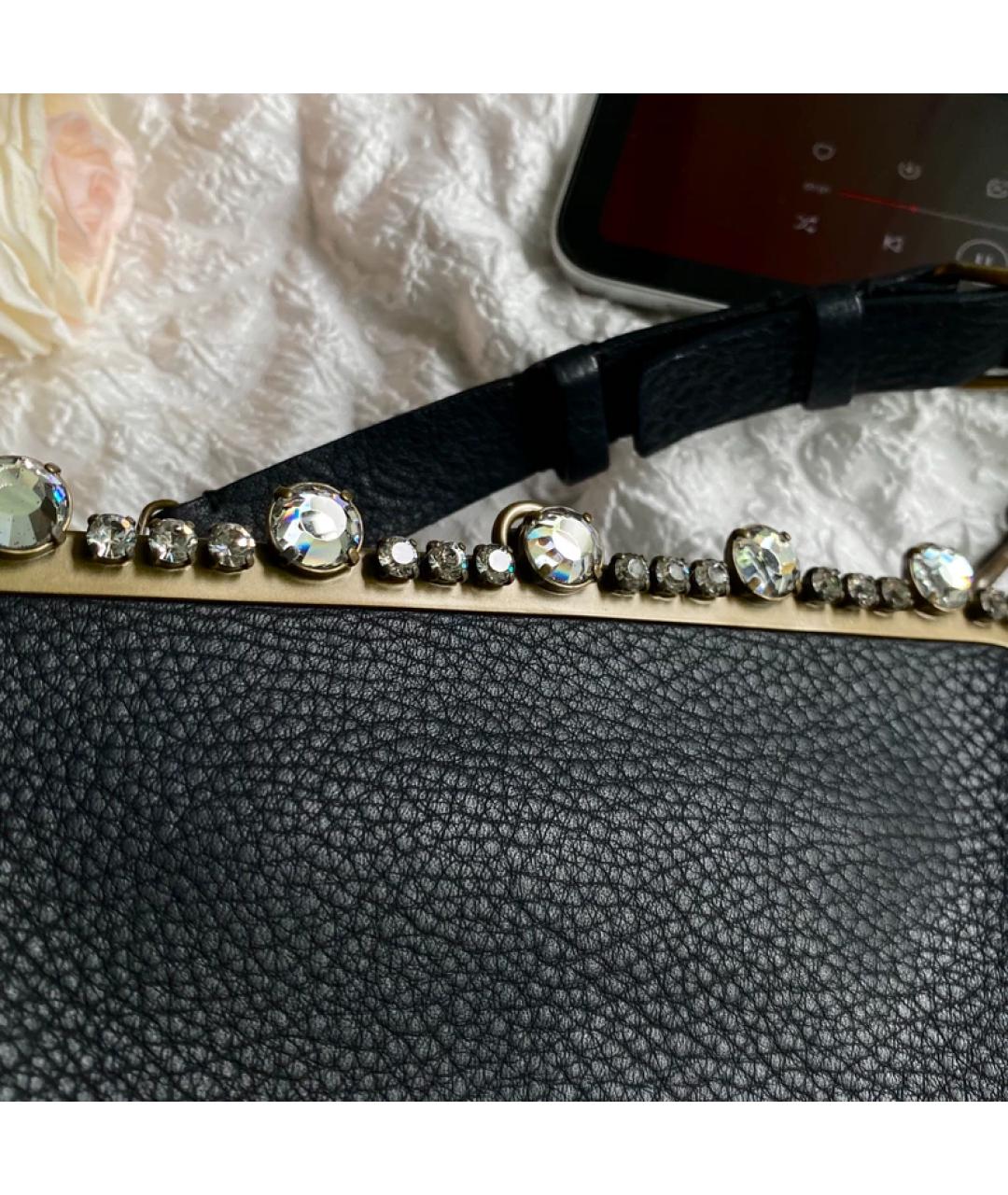 MIU MIU Черная кожаная сумка с короткими ручками, фото 4