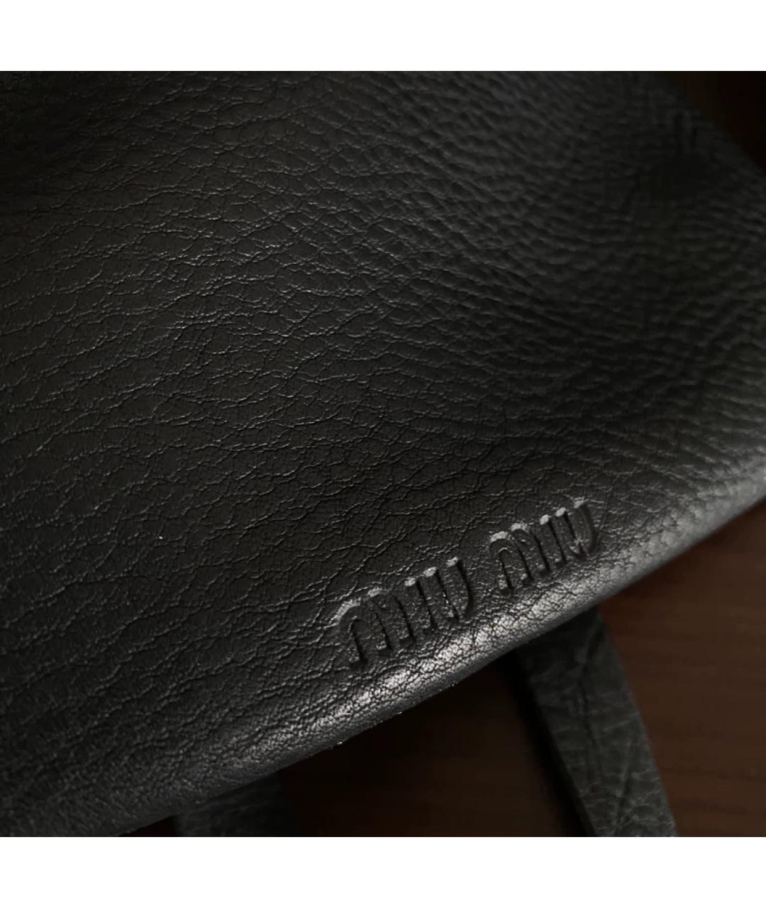 MIU MIU Черная кожаная сумка с короткими ручками, фото 5