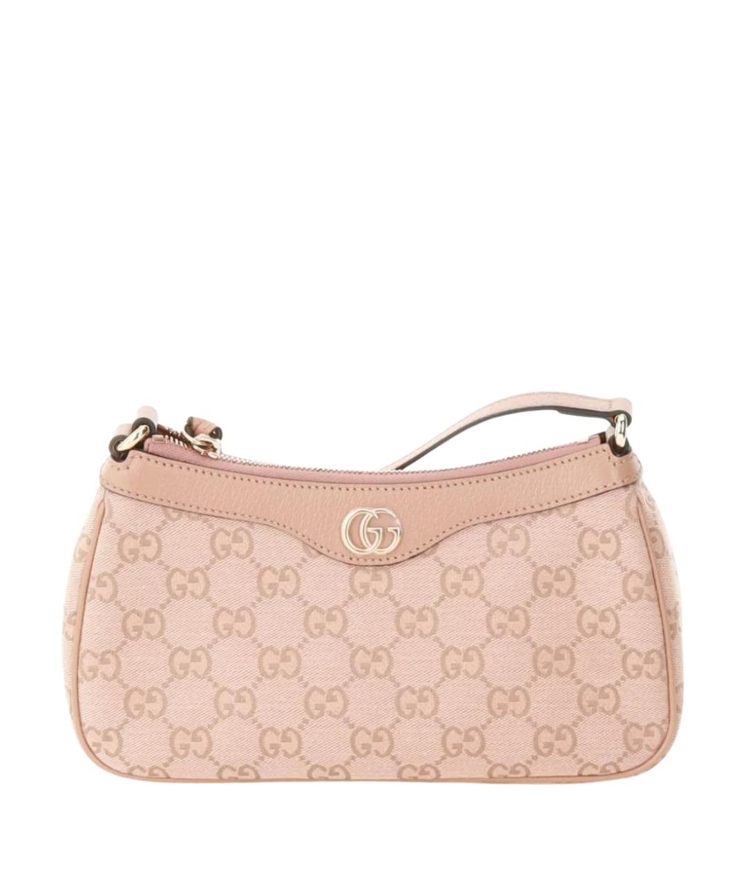 GUCCI Розовая кожаная сумка с короткими ручками, фото 1