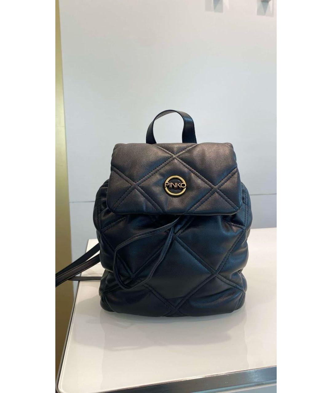 PINKO Черный рюкзак из искусственной кожи, фото 9