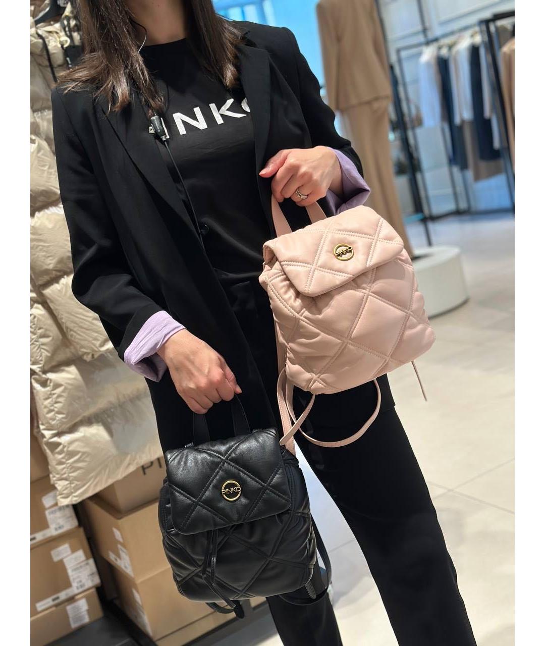 PINKO Черный рюкзак из искусственной кожи, фото 5