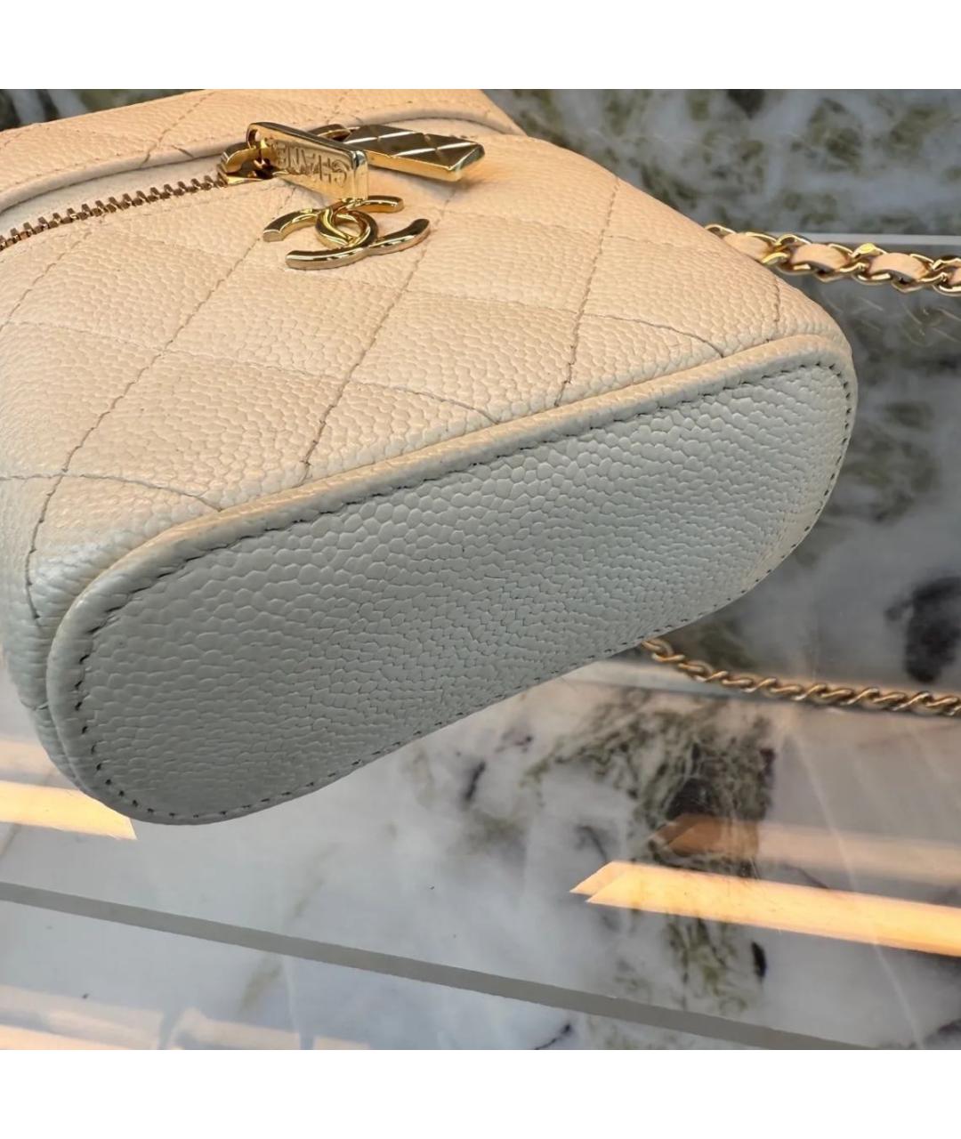 CHANEL Белая кожаная сумка через плечо, фото 6