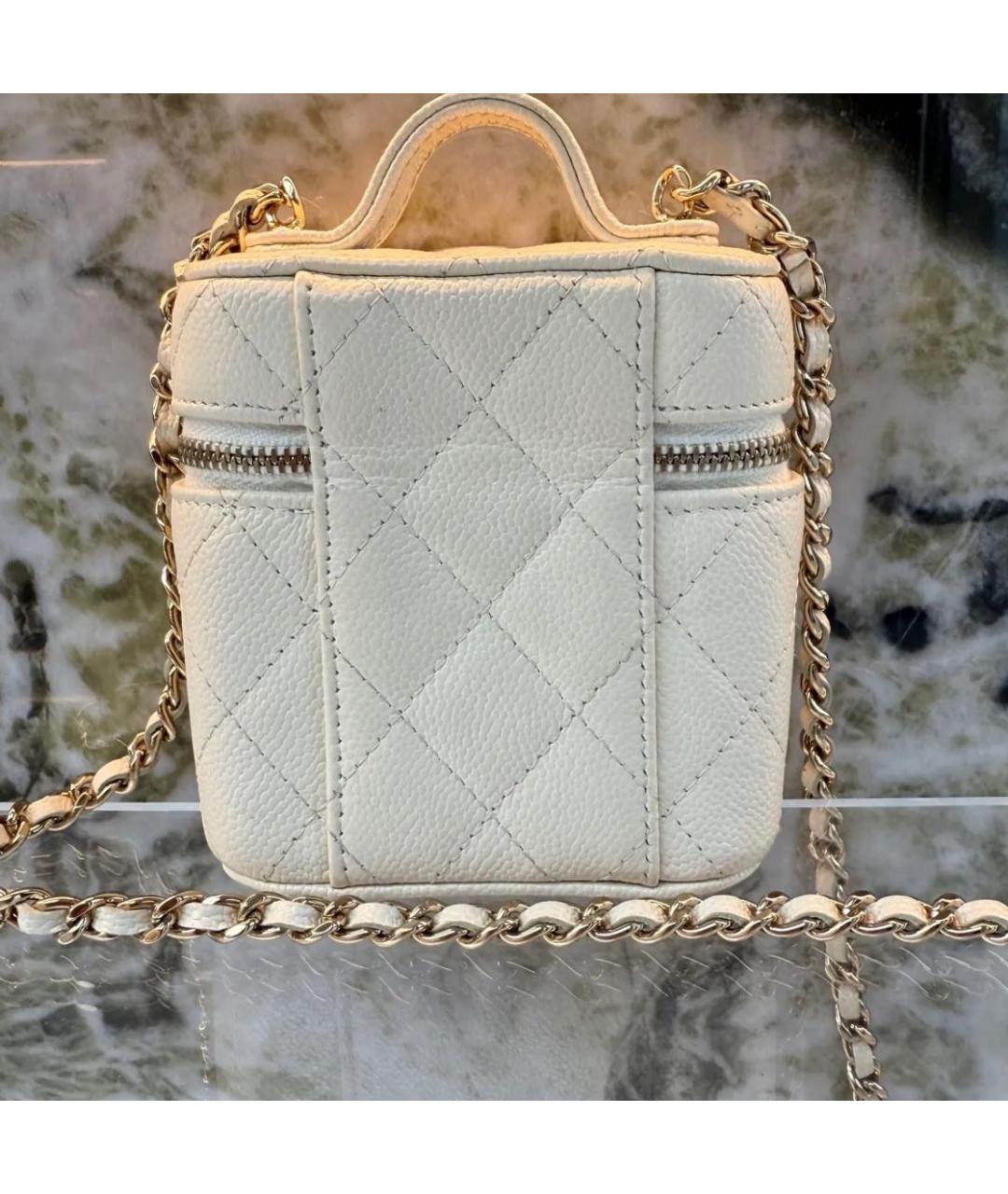 CHANEL Белая кожаная сумка через плечо, фото 2