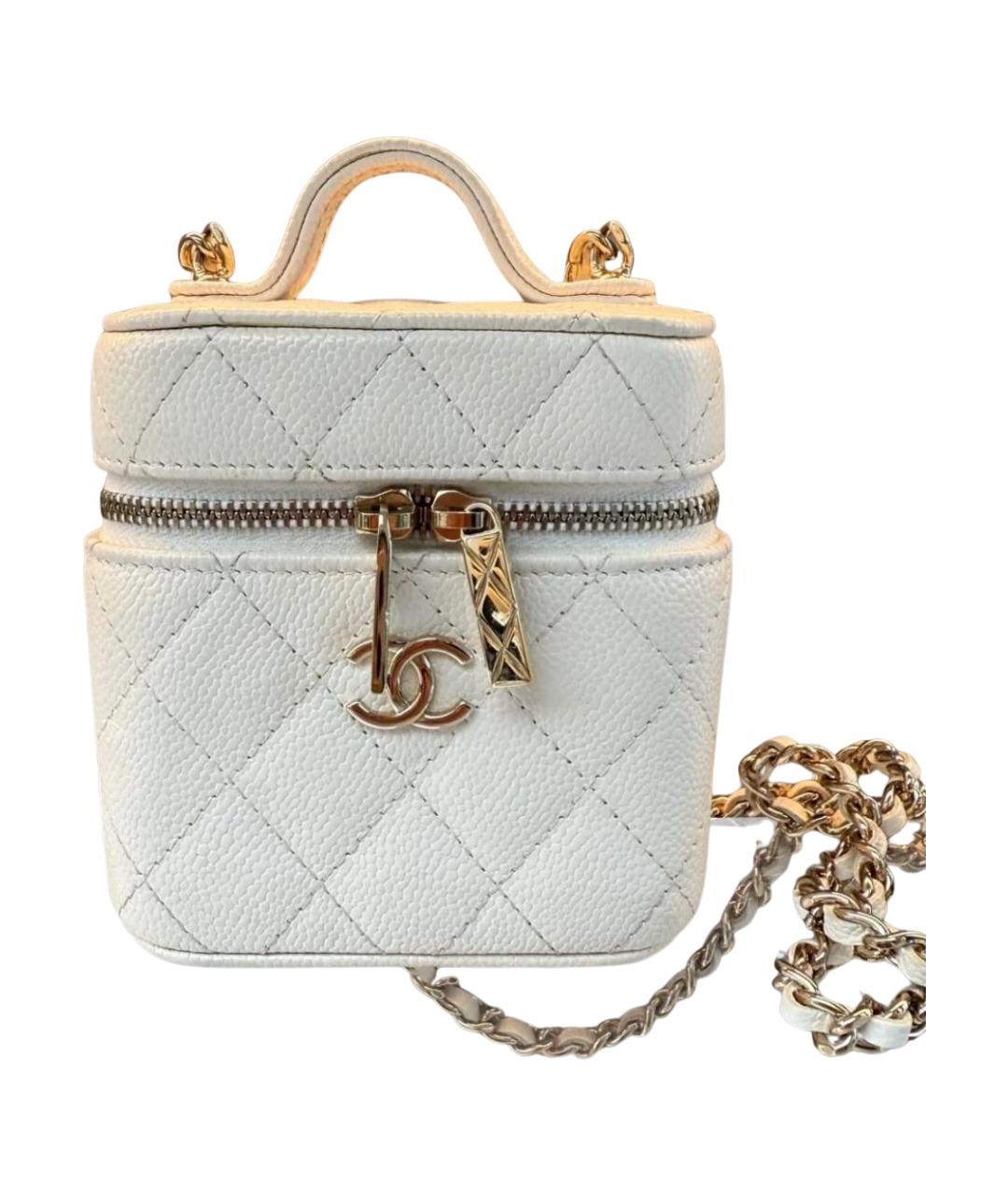 CHANEL Белая кожаная сумка через плечо, фото 1