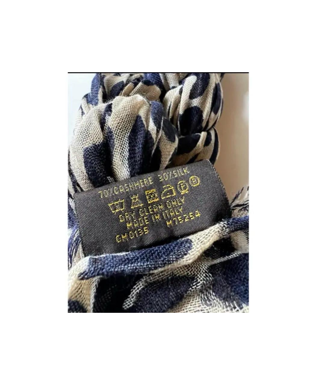 LOUIS VUITTON Коричневый кашемировый платок, фото 3