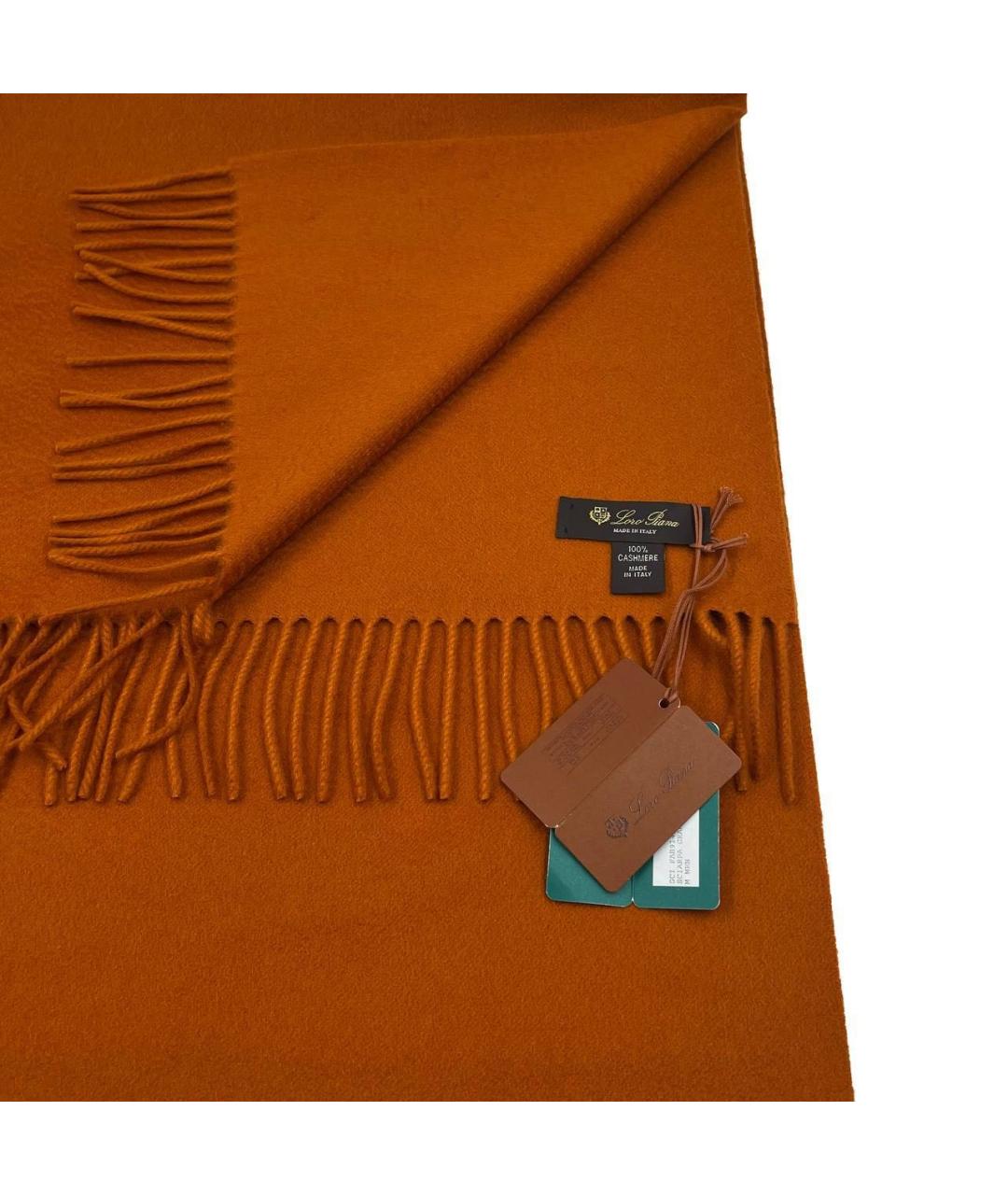 LORO PIANA Коричневый кашемировый шарф, фото 2