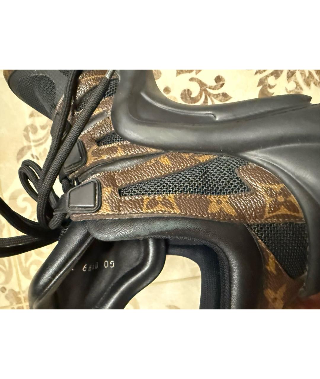 LOUIS VUITTON Черные кожаные кроссовки, фото 5