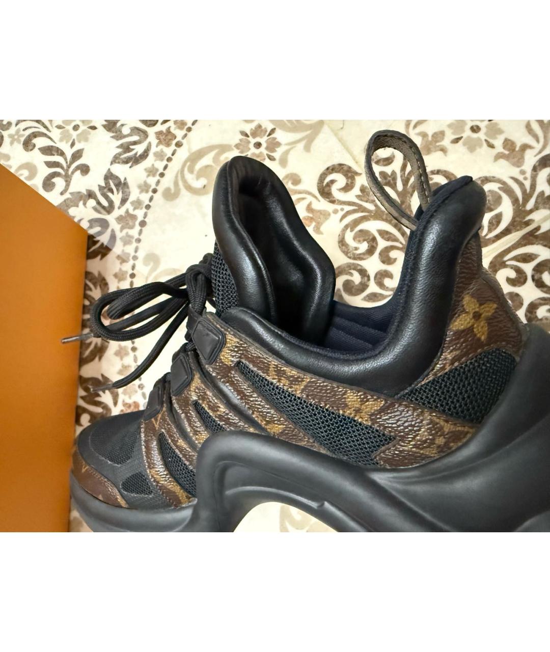 LOUIS VUITTON Черные кожаные кроссовки, фото 6