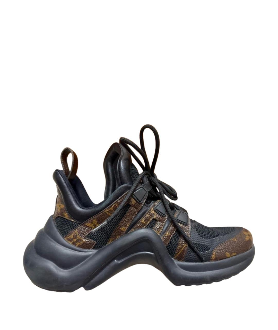 LOUIS VUITTON Черные кожаные кроссовки, фото 1