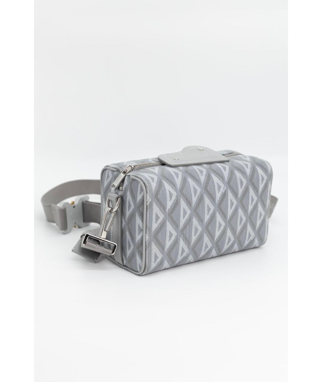 CHRISTIAN DIOR Серая тканевая сумка на плечо, фото 5