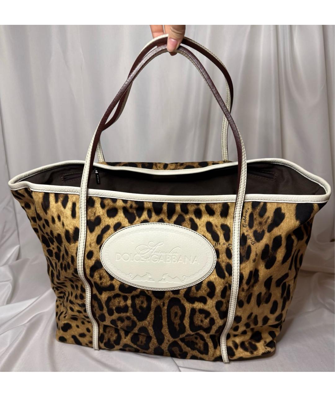 DOLCE&GABBANA Коричневая хлопковая сумка тоут, фото 9