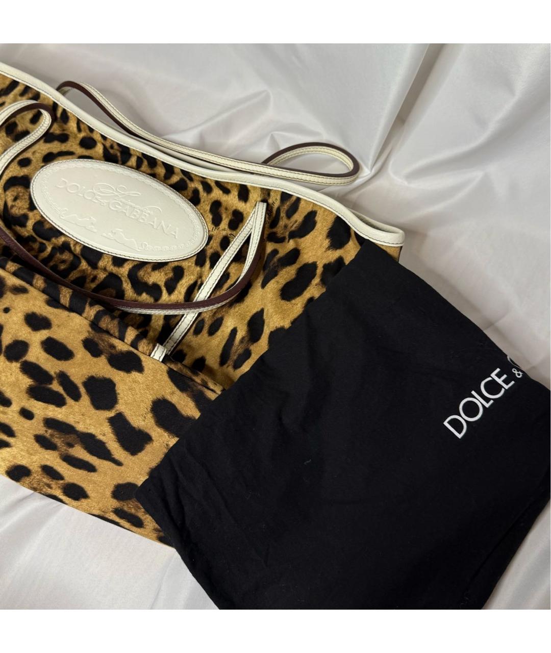 DOLCE&GABBANA Коричневая хлопковая сумка тоут, фото 7