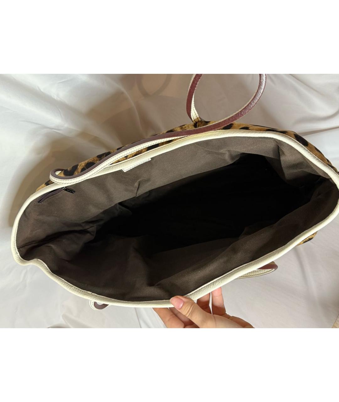 DOLCE&GABBANA Коричневая хлопковая сумка тоут, фото 6