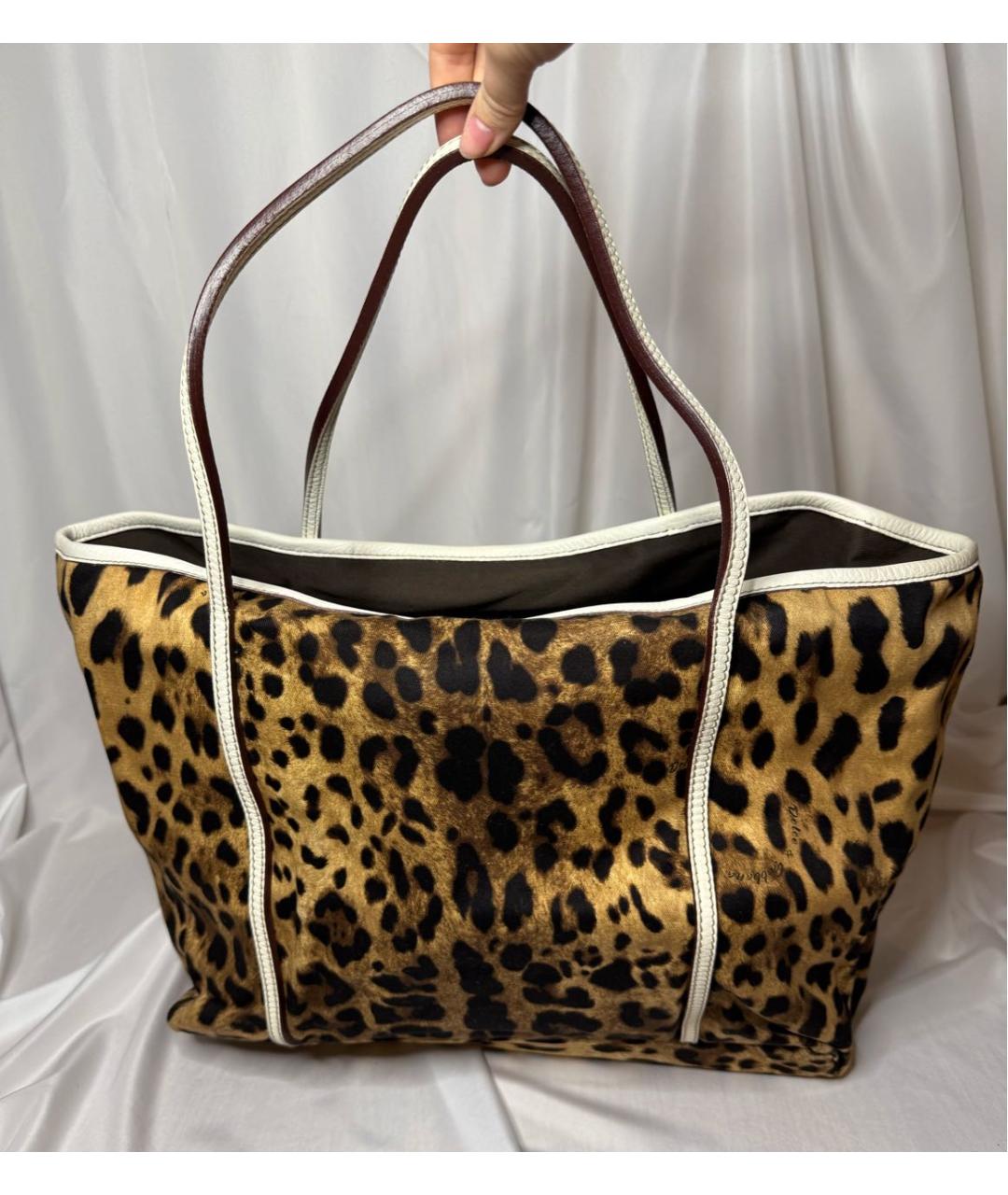 DOLCE&GABBANA Коричневая хлопковая сумка тоут, фото 3