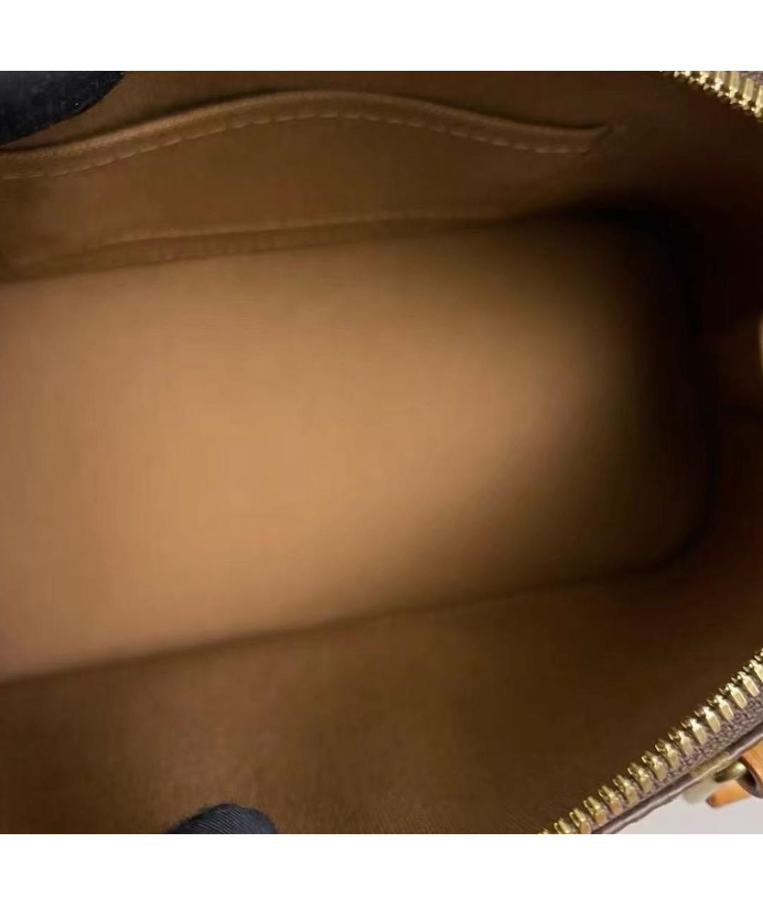 LOUIS VUITTON Коричневая кожаная сумка с короткими ручками, фото 8