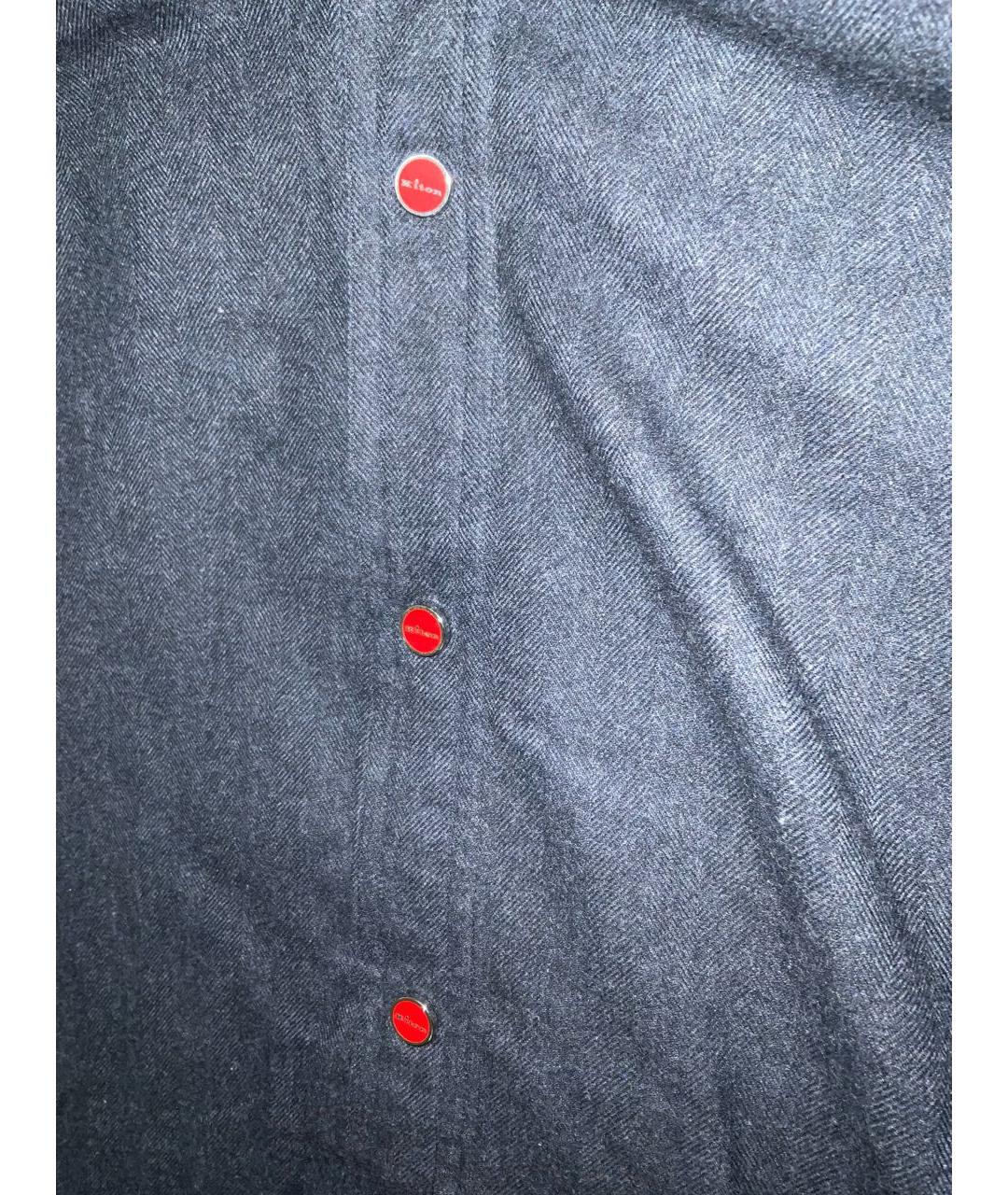 KITON Синяя хлопковая кэжуал рубашка, фото 3