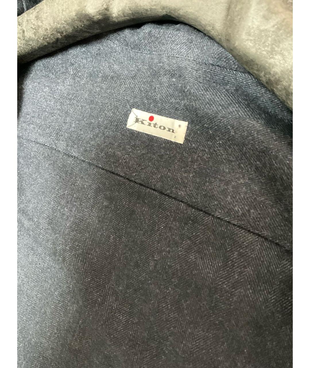 KITON Синяя хлопковая кэжуал рубашка, фото 8