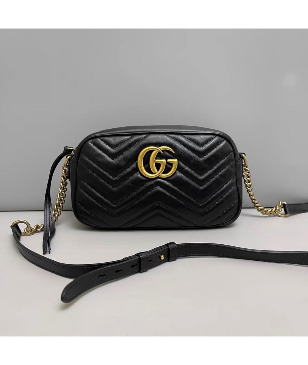 GUCCI Черная кожаная сумка через плечо, фото 9