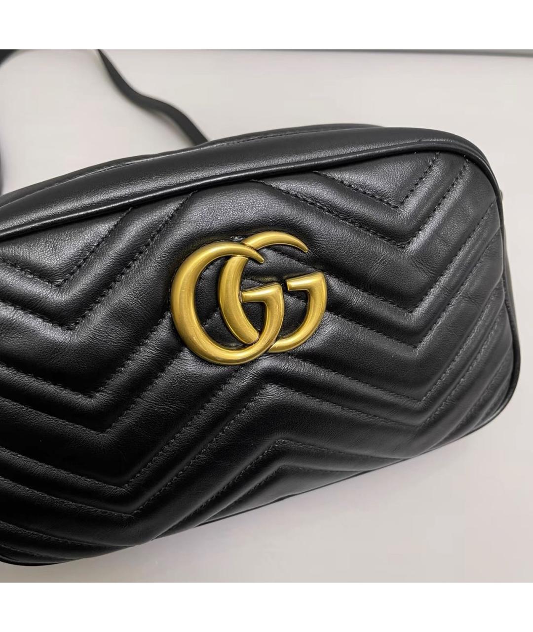 GUCCI Черная кожаная сумка через плечо, фото 6