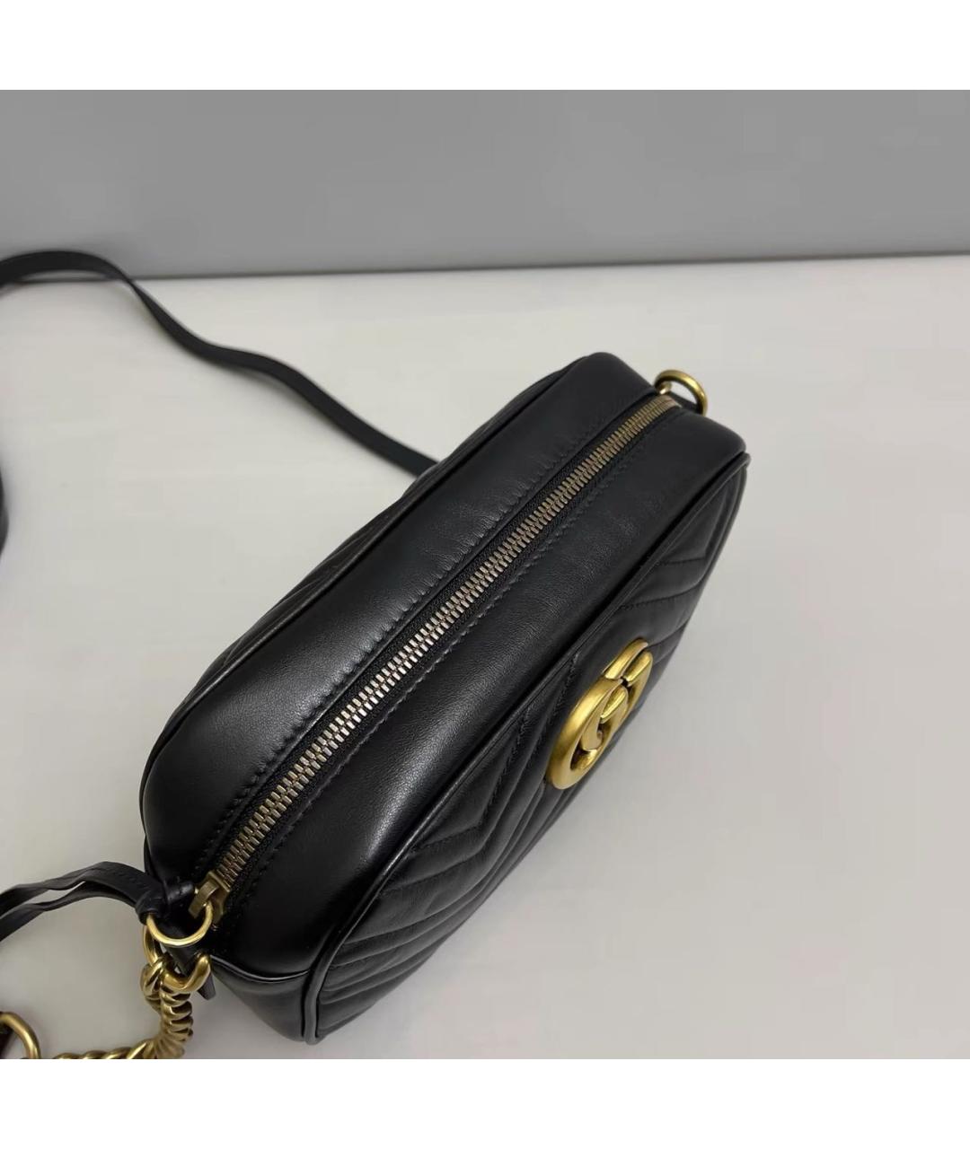 GUCCI Черная кожаная сумка через плечо, фото 7