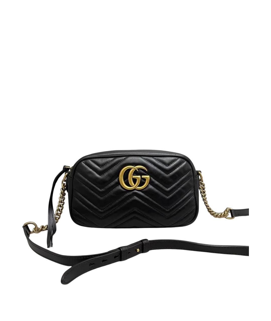 GUCCI Черная кожаная сумка через плечо, фото 1