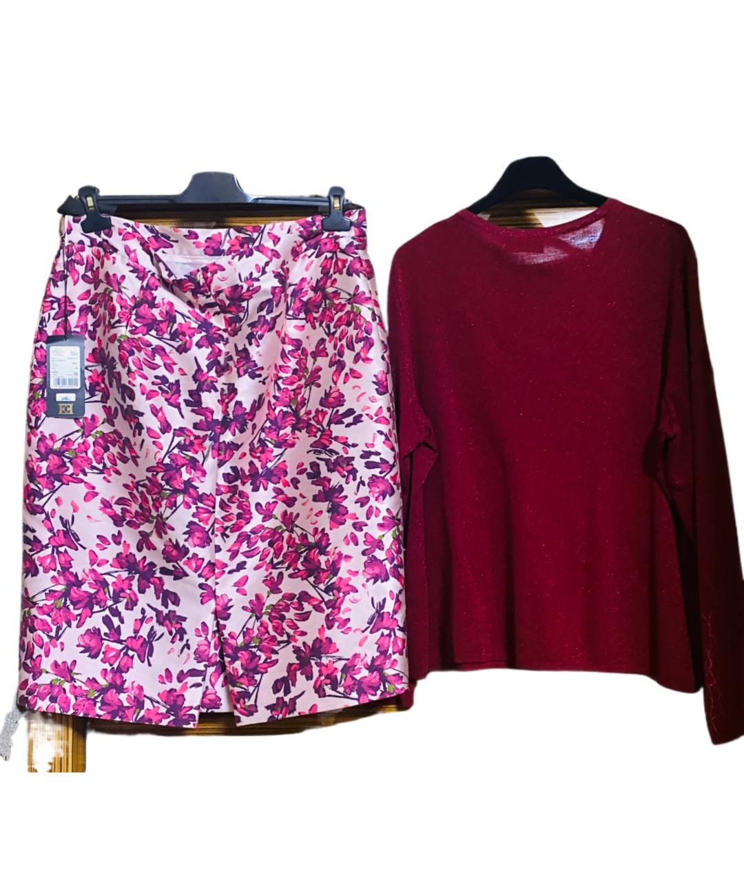 ESCADA Бордовый вискозный костюм с юбками, фото 2